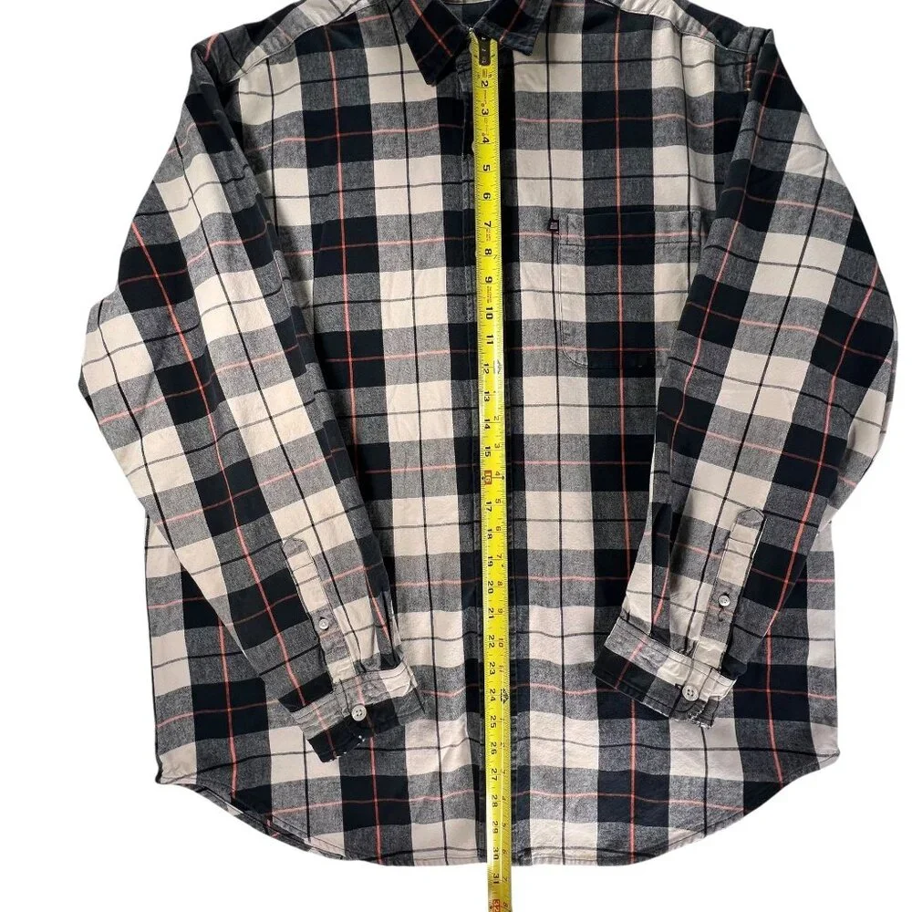 Ralph Lauren Polo Jeans Co XL Plaid Button-Up Shirt XL Long Sleeve Black Orange - Picture 10 of 12